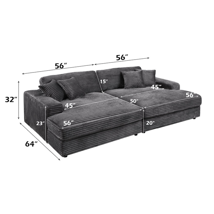 Hilde Sectional Sofa w/4 Pillows - Image 9