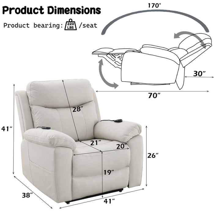Chriki Power Recliner w/Lift & Heating & Massage - Image 15