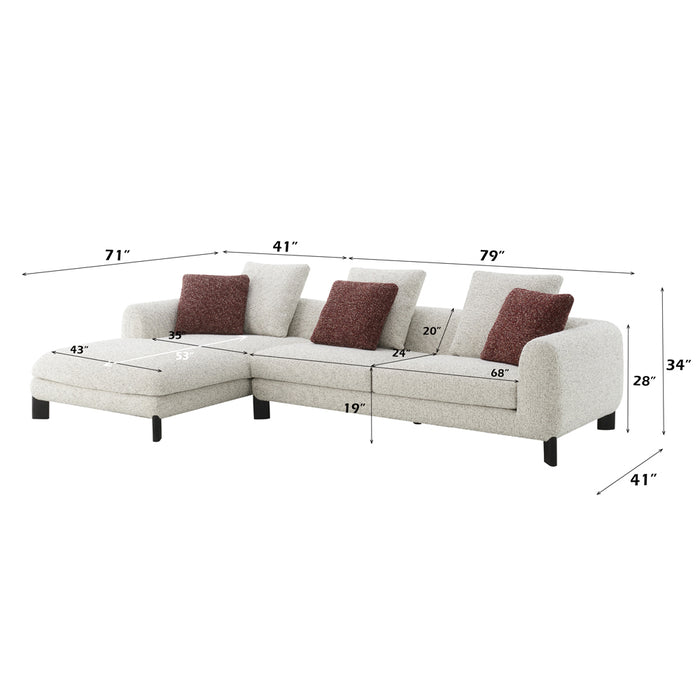 Mardi Sectional Sofa w/6 Pillows - Image 9