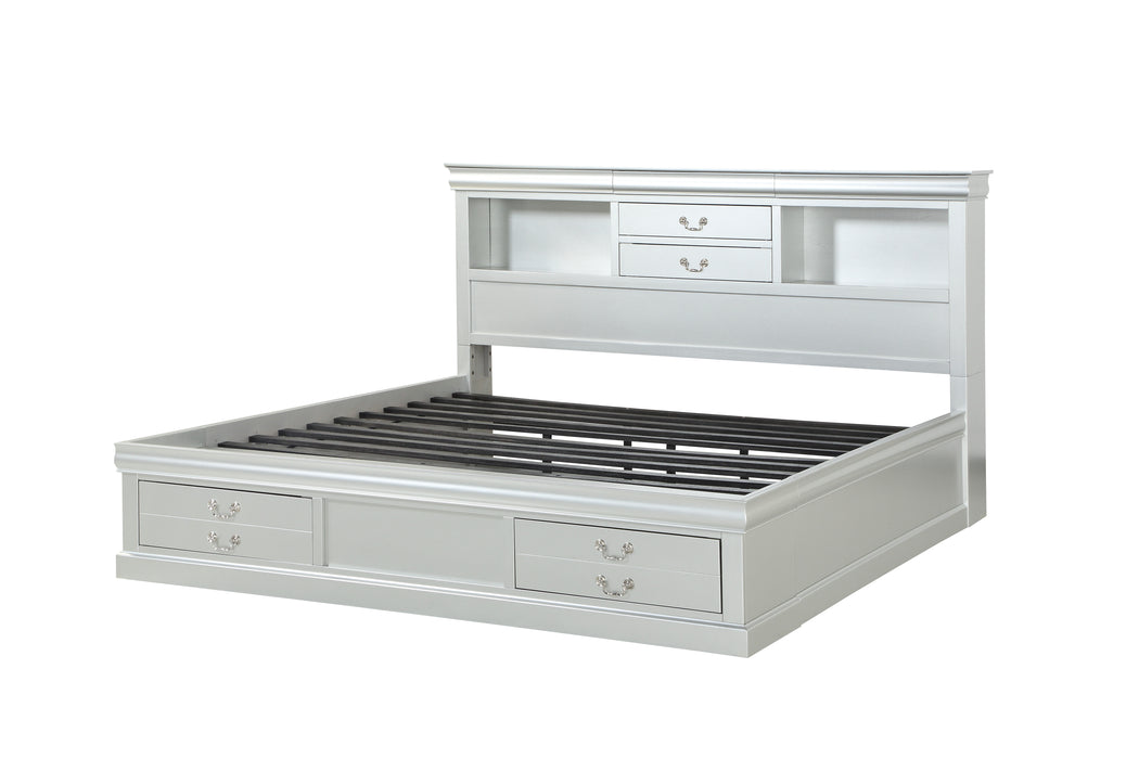 Louis Philippe III Queen Bed w/Storage - Image 8