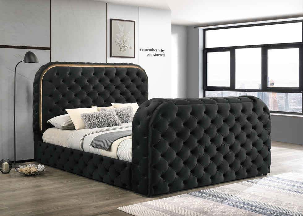 Kana Eastern King Bed w/LED, Fireplace & TV Cabinet - Image 17