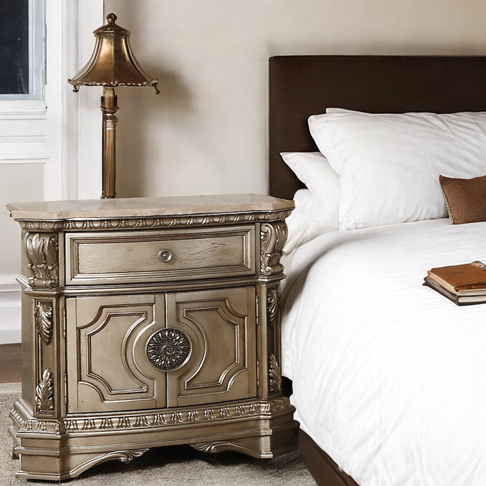 Northville Nightstand w/Natrual Marble Top - Image 6
