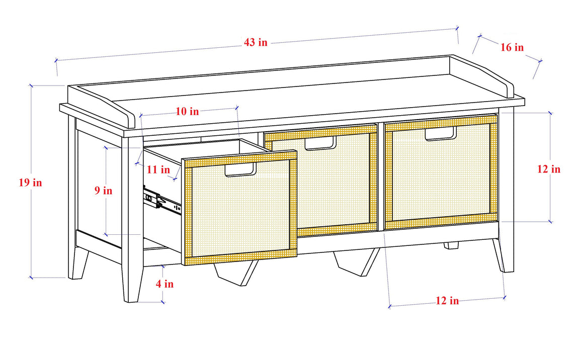 Flavius Bench w/Storage - Image 8